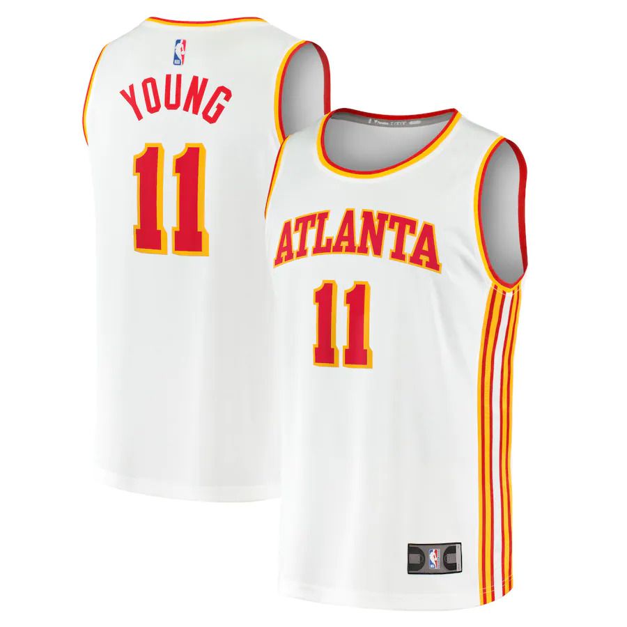 Men Atlanta Hawks 11 Trae Young Fanatics Branded White Fast Break Player NBA Jersey